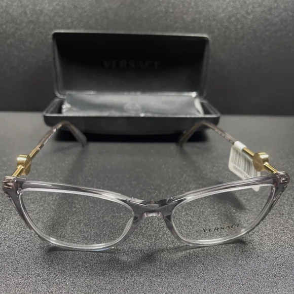Versace Italy B Mod 3293 55[]18 140 Black / Gold Eyeglasses / Frames W/Case MH - Picture 9 of 10